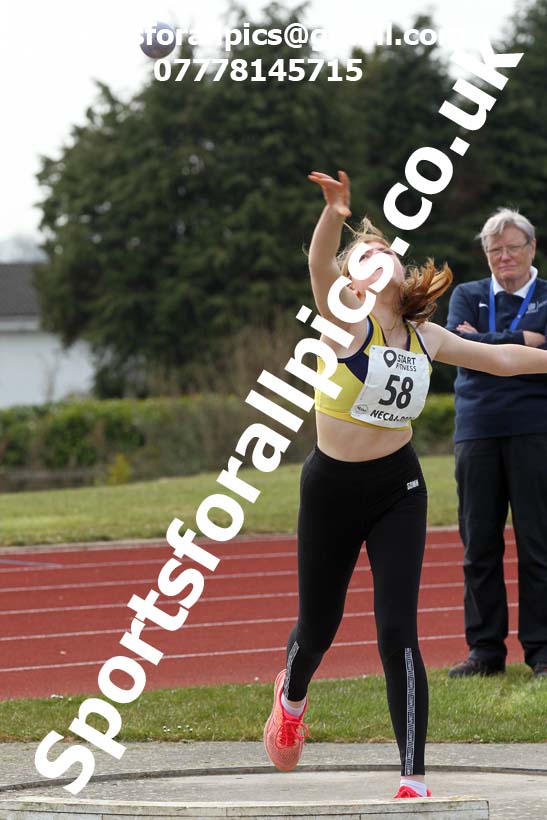 Shot putt, 2021 NECAA Open Graded Meeting, Morpeth. Photo: David T. Hewitson/Sports for All Pics